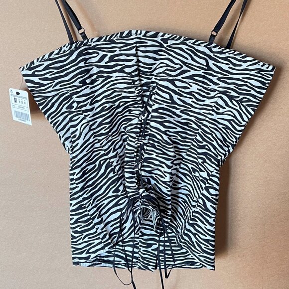 ZARA TRF Animal Print bustier style top BNWT Size Medium. Made in Spain - Picture 6 of 8